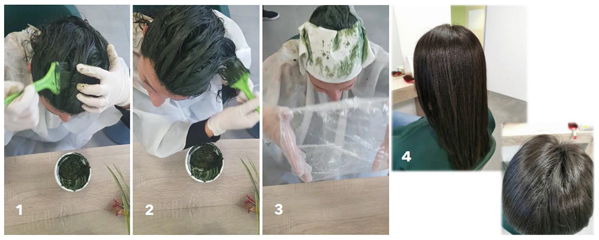 Aplicare vopsea de par Herbatint Vegetal Color