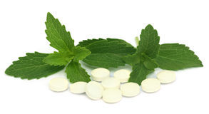 stevia-tablets-over-white-background-397