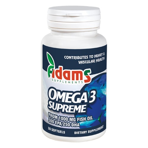 Omega 3 Supreme 500EPA/250DHA 30cps. Adams Supplements imagine produs la reducere
