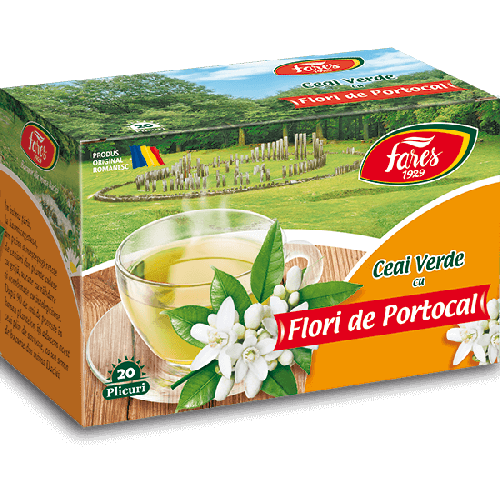 Ceai verde cu flori de portocale 20 dz Fares imgine