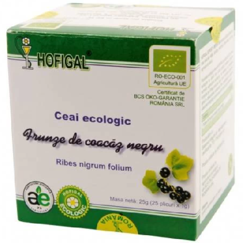 Ceai Ecologic Frunze De Coacaz Negru, 25dz, Hofigal vitamix.ro