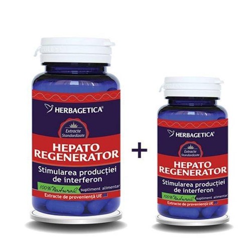 Pachet Hepato Regenerator 60+10cps Herbagetica imagine produs la reducere