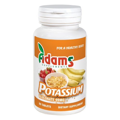 Potasiu (gluconat de potasiu) 99mg 90tab Adams imgine