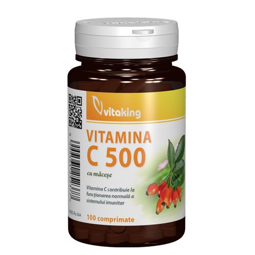 Vitamina C 500mg cu Macese 100cpr Vitaking imagine produs la reducere