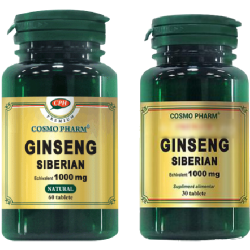 Ginseng Siberian 1000mg, 60cpr+30cpr, CosmoPharm
