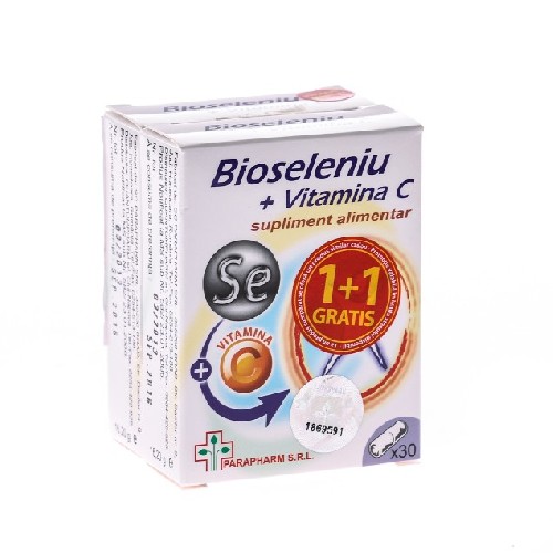 Bioseleniu+Vit C 1+1 Parapharm 30cps vitamix poza