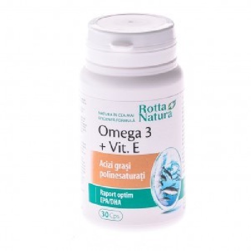 Omega 3 1000mg + Vitamina E 30cps Rotta Natura imagine produs la reducere