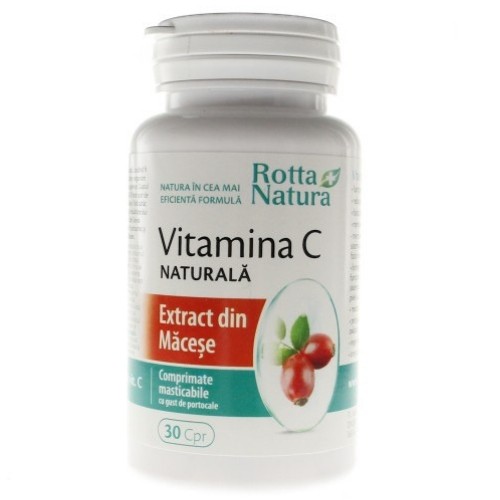 Vitamina C Naturala cu Extract de Macese 30cps Rotta Natura imagine produs la reducere
