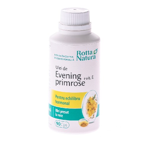 Evening Primrose + Vitamina E 90cps Rotta Natura imagine produs la reducere