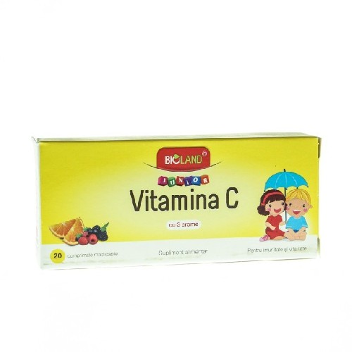 Vitamina C Junior cu 3 Arome 20cpr Bioland