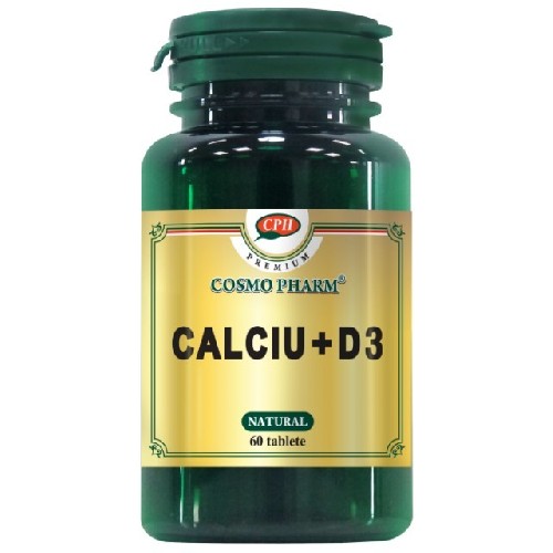 Calciu cu Vitamina D3 Premium 60cpr CosmoPharm vitamix poza