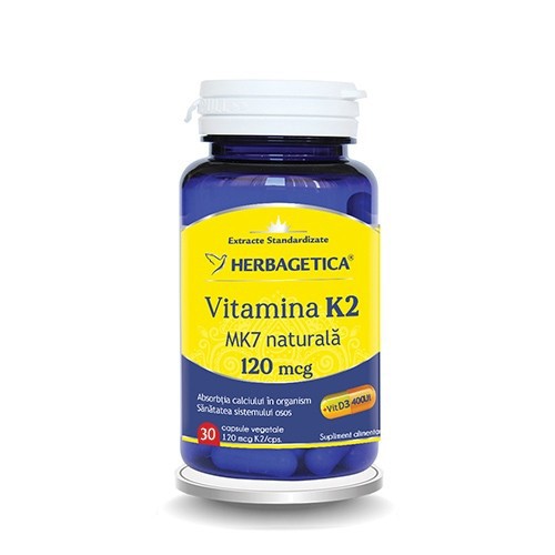  Vitamina K2 mk7 Naturala 60cps, Herbagetica 