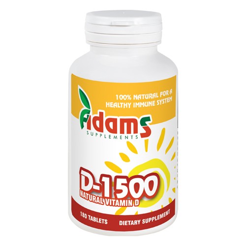 Vitamina D-1500 180 tab. Adams Supplements imagine produs la reducere