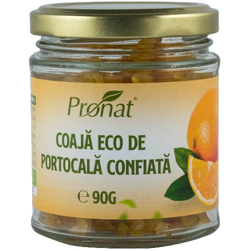 Coaja Portocala Confiata Eco, 90g, Pronat vitamix.ro