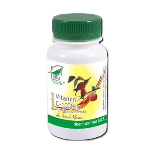 Vitamina C 1000mg Macese&A.-Grapefruit 60cpr Pro Natura imagine produs la reducere