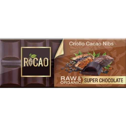 Ciocolata cu Miez din Boabe de Cacao Raw Bio 38gr Rocao