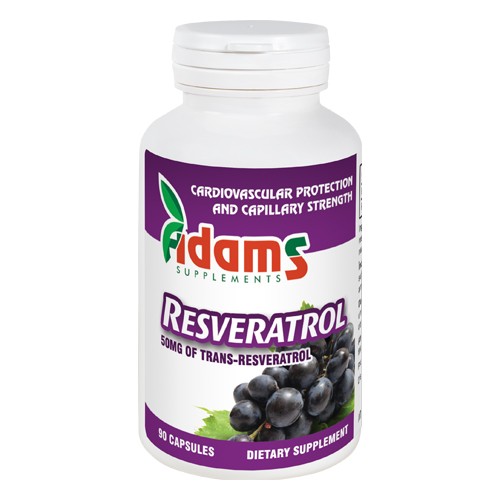 Resveratrol 50mg 90cps. Adams Supplements imagine produs la reducere