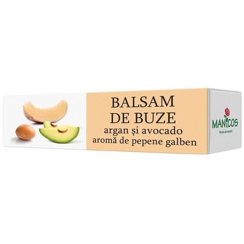 Balsam De Buze Argan, Avocado si Pepene Galben, 4.8 gr, Manicos vitamix.ro