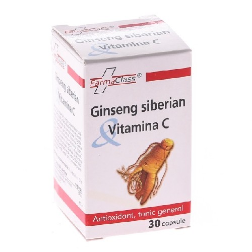 Ginseng Siberian + Vitamina C 30cps Farma Class