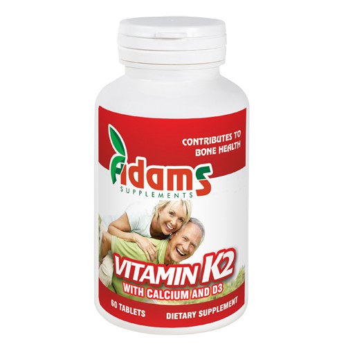 Vitamina K2+Calciu+D3 60tab. Adams Supplements imagine produs la reducere