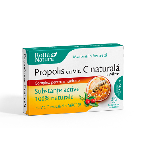 Propolis + Vitamina C si Miere 30cps Rotta Natura imagine produs la reducere