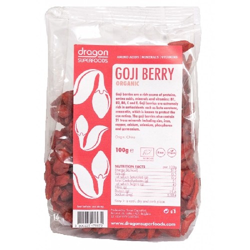 Goji Berries Raw Bio 100gr Dragon Superfoods imagine produs la reducere