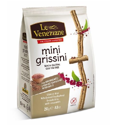 Mini Grissini fara gluten amarant si hrisca, 250gr, Le Veneziane vitamix.ro