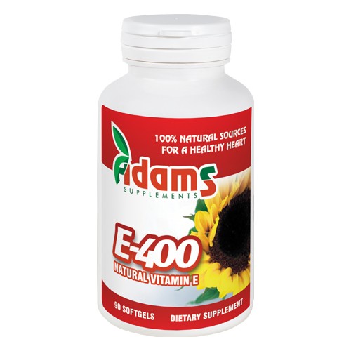 Vit. E-400 Naturala 90cps. Adams Supplements