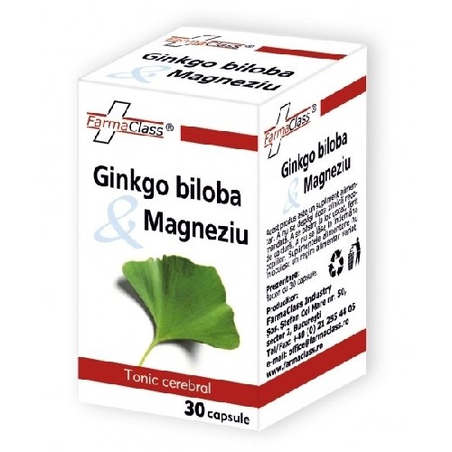 Ginkgo Biloba & Magneziu 30cps Farma Class vitamix.ro imagine noua reduceri 2022