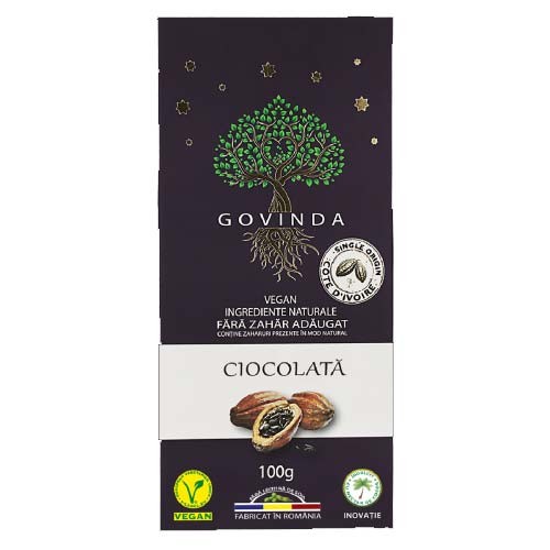 Ciocolata Artizanala Clasica 100gr Govinda vitamix.ro imagine noua reduceri 2022