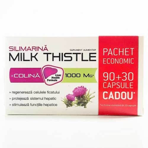 Milk Thistle+colina 1000mg 90+30cps Zdrovit vitamix.ro