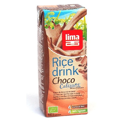 Lapte de Orez cu Ciocolata+Soia+Calciu Bio 200ml (cu pai) Lima