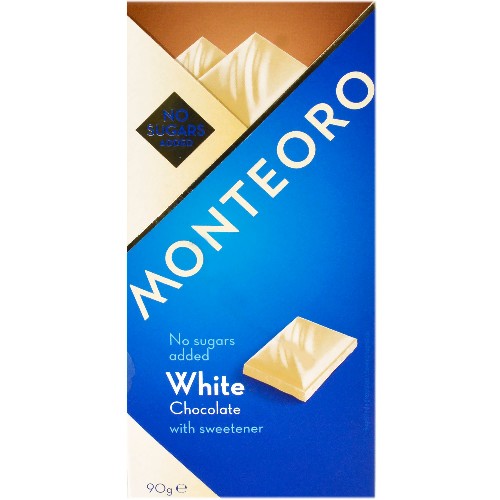 Ciocolata alba, fara zahar, cu indulcitor, 90 gr, Monteoro vitamix.ro imagine noua reduceri 2022