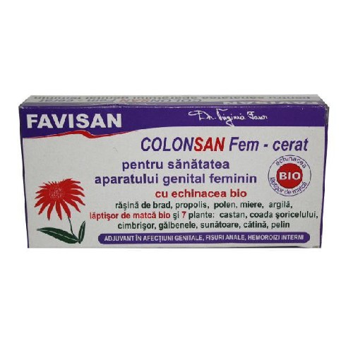 Supozitor ColonSan Fem cu 7 plante 12buc Favisan vitamix poza