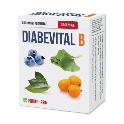 Diabevital B, 30 cps., Parapharm, 1+1 gratis vitamix poza
