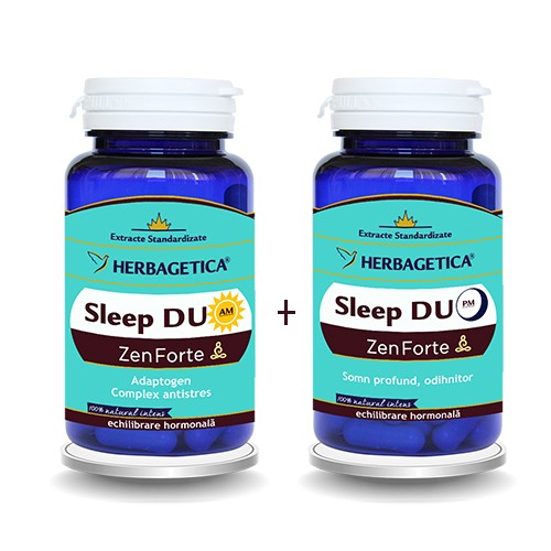 Sleep Duo Am/Pm Zen Forte 30+30cps Cutie Herbagetica imagine produs la reducere