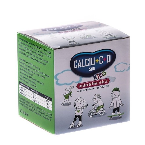 Calciu 500 + VitaminaC + VitaminaD3 Kids 20dz Fiterman