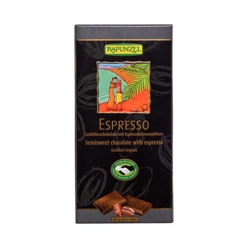 Ciocolata amaruie cu Espresso 55 % cacao Vegana, 80g, Rapunzel imagine produs la reducere