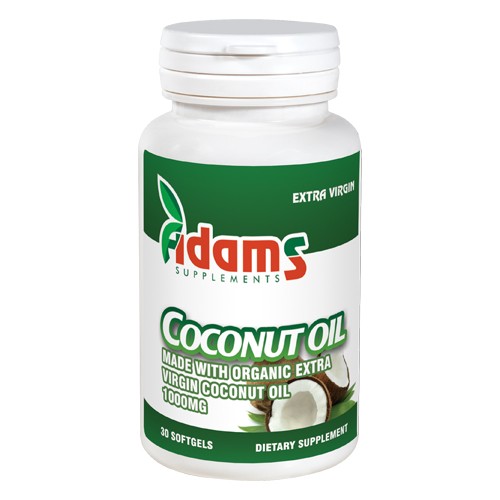 Coconut Oil 1000mg 30cps. Adams Supplements vitamix.ro