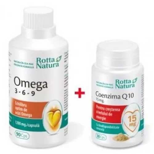 Omega 3-6-9 90cps + Coenzima Q10 30cps GRATIS Rotta Natura