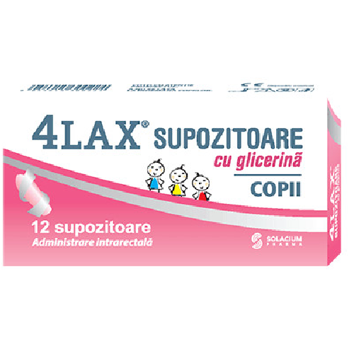 4Lax Supozitoare Glicerina Copii, 12buc, Solacium vitamix.ro