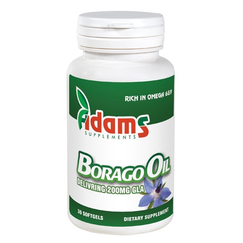 Borago Oil (Limba Mielului) 1000mg 30cps. Adams Supplements vitamix.ro