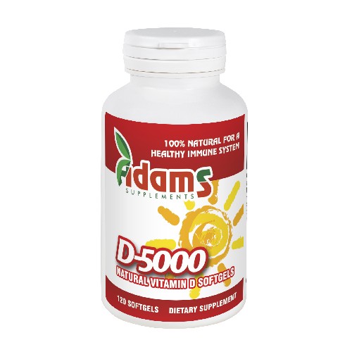 Vitamina D-5000 softgel 120cps. Adams Supplements imagine produs la reducere