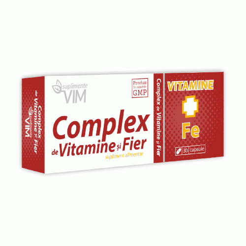 Complex de vitamine si fier 30 caps. Suplimente VIM imagine produs la reducere