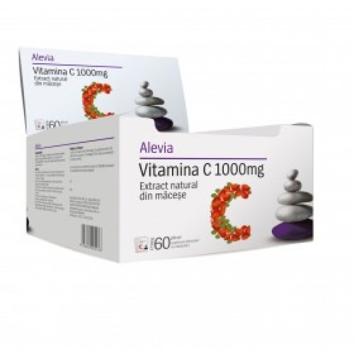 Vitamina C 1000mg Macese 60dz Alevia imagine produs la reducere