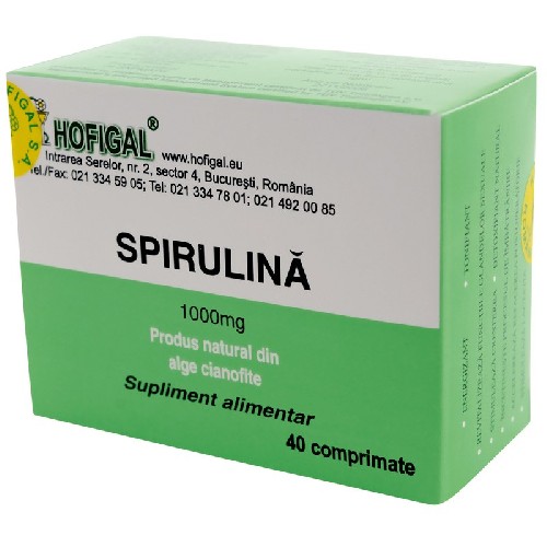 Spirulina 1000mg 40cpr Hofigal vitamix.ro