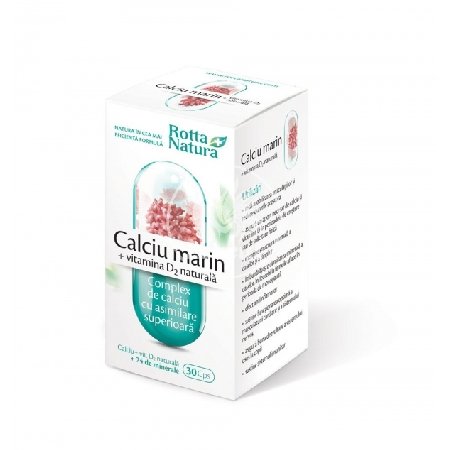 Calciu Marin+Vitamina D2 30cps Rotta