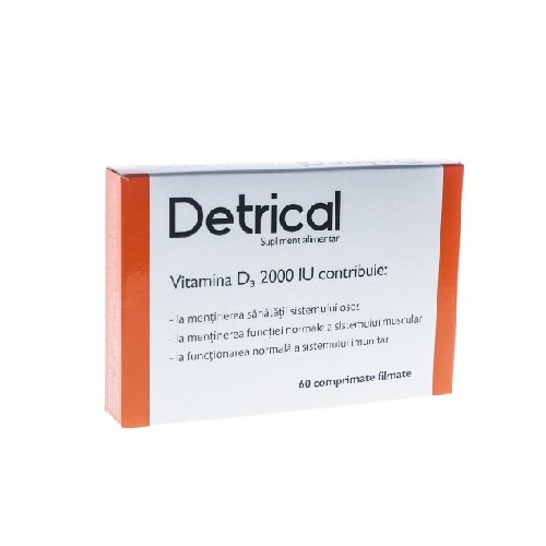 Detrical Vitamina D3 2000 UI, 60cpr, Zdrovit imagine produs la reducere
