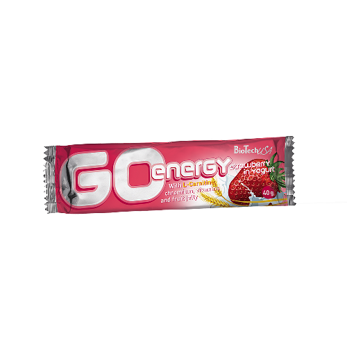 GO Energy Bar 40gr Strawberry-Yogurt Biotech USA vitamix.ro imagine noua reduceri 2022