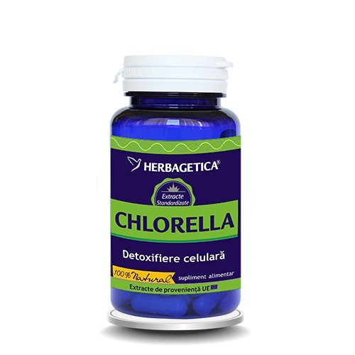 Chlorella 120cps Herbagetica vitamix poza